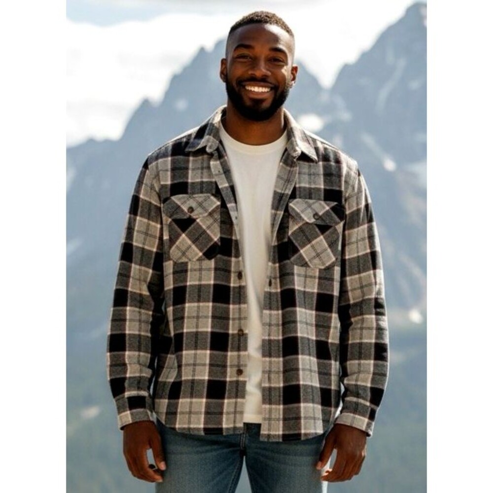 Duluth NEW mens black red plaid shacket long sleeve pockets shirt XL 100% cotton